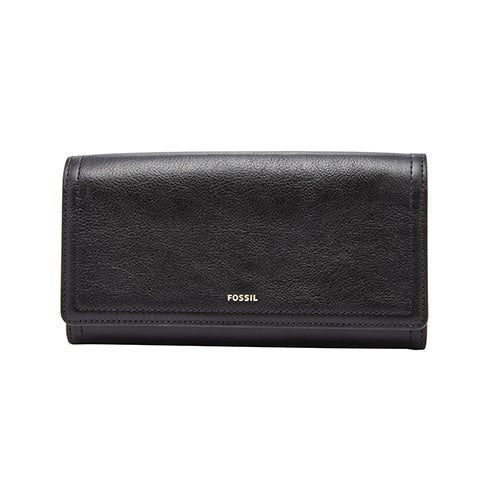 LADIES LOGAN RFID FLAP CLUTCH BLACK