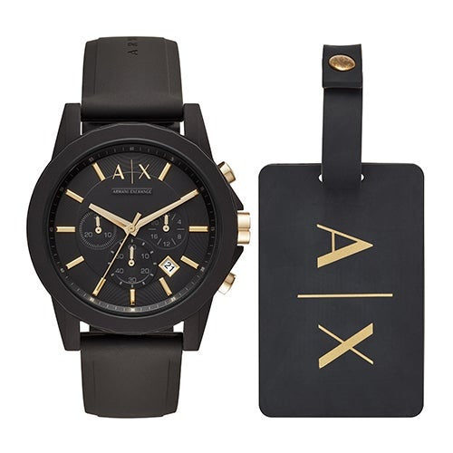 MENS OUTERBANKS SILICONE WATCH & LUGGAGE TAG GIFT SET